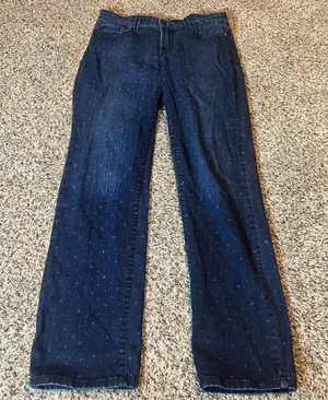 NYDJ Skinny Jeans Women Size 8 Dark Wash Polka Dot Lift Tuck Technology‎ thumbnail 1