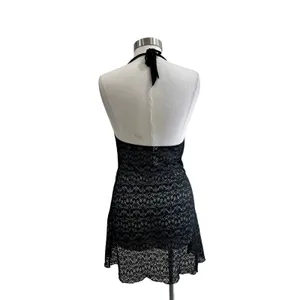 Black Lace Sheer Mini Nightgown Slip Dress Y2K Coquette Size‎ M thumbnail 3