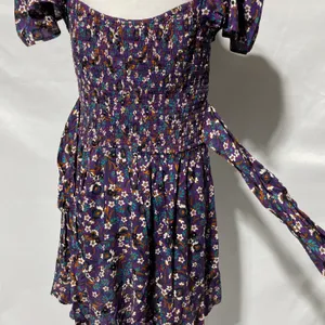 New Band Of The Free Floral Print Crossover Waist Mini Dress Purple Size Medium thumbnail 16