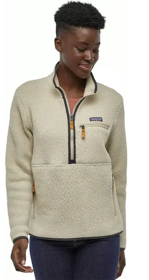 Patagonia Retro Pile Marsupial Pullover Women Small Ivory Fleece Gorpcore thumbnail 1