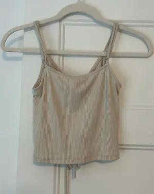 Boutique Tan Scrunch Tank Top thumbnail 3