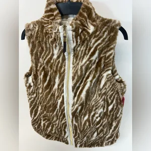 NWT Teezher women’s warm Brown Zebra Print Medium size Vest thumbnail 2
