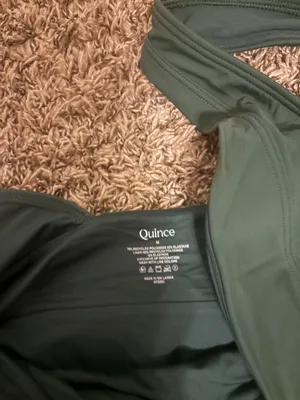 Quince Italian Plunge One-Piece Swimsuit Medium Palm Green NEW NWT Polyamide thumbnail 3