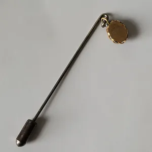 Vintage Dangly Black Gemstone Stick Hat Pin Silver thumbnail 4