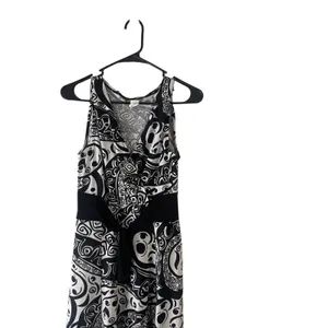 Kupcake Vintage Y2k Women's Size 8 Black White Tie Artsy Midi‎ Dress thumbnail 2