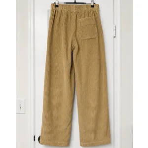 Urban Outfitters Tan Corduroy Wide Leg Pants High Rise Pleated Trousers S Cotton thumbnail 4
