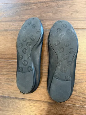 Tory Burch Black Reva Logo Ballet Flats Size 9.5 (?) - C39-338 thumbnail 5