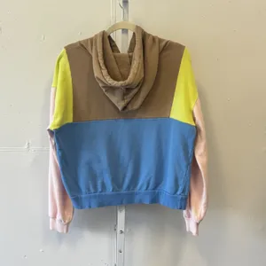 BP Nordstrom Womens Colorblock Half Zip Hoodie Sweatshirt Blue Brown Yellow Sm thumbnail 2