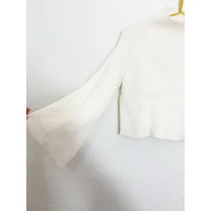 Anthropologie Maeve Katey Mock Neck Bell Sleeve Sweater Cream Size XXS thumbnail 9