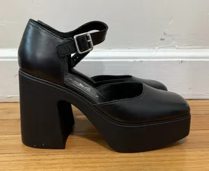 Free People Black Gwen Platform Mary Janes Size 38 (US 8) thumbnail 1
