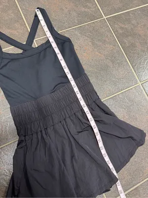Free People FP Movement Way Home Sleeveless Cross Back Skortsie Black XS thumbnail 14