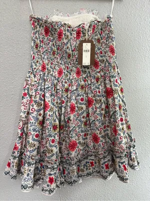NWT Anthropologie Forever that Girl Rubble Tube Mini Dress Size XL Ivory Multi thumbnail 5
