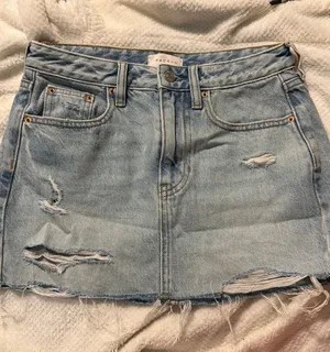 PacSun Skirt Denim Distressed Mid-Rise Mini thumbnail 1