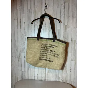 Vintage Woven Burlap Tote Bag‎ - Rare thumbnail 2