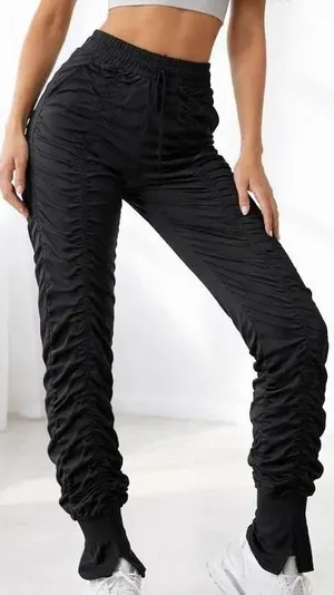 Agogie Women Resistance Pants S Black Ruched Wearable Training thumbnail 1