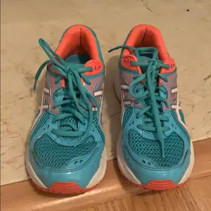 ASICS gel contend 2 aqua & coral sneakers size 7.5 thumbnail 2