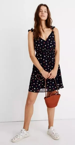 Madewell Ruffle-Strap Confetti Floral Dress‎ thumbnail 1