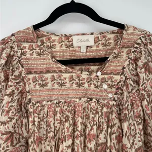 Cleobella Vivian Floral Organic Cotton Mini Blouson Dress Large Boho Cottagecore thumbnail 4