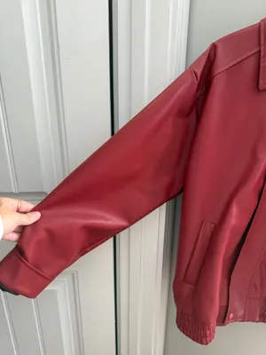Red faux leather jacket Size M thumbnail 3