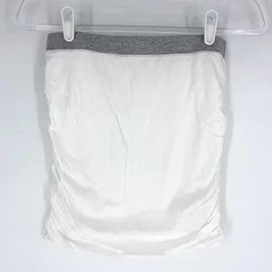 Splendid Supima Cotton White Ruched Mini‎ Skirt with Grey Waistband Size Small thumbnail 2