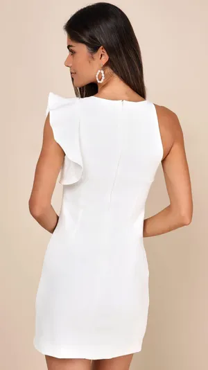 Lulu’s Dinah White One-Shoulder Mid-Thigh Dress thumbnail 3