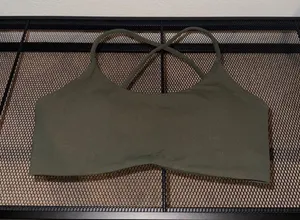 Aoxjox Olive Green Crossback Sports Bra thumbnail 1