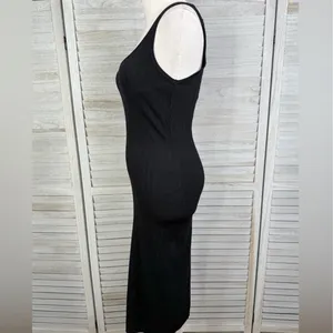 WINDSOR Black Stretchy Ribbed Bodycon Tank Dress-Large thumbnail 3