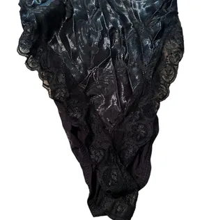 Madelon Loudon Vintage 80s Lingerie Black Lace Bodysuit Teddy Size Medium thumbnail 3