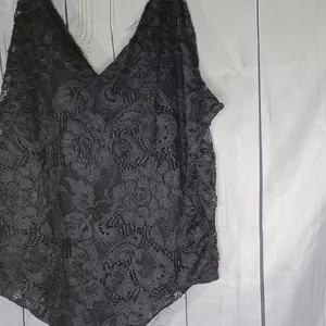 Nine Britton Black Floral Lace Sleeveless V-Neck Festival Whimsigoth Bodysuit thumbnail 8