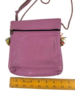 Vibrant Purple Boho Crossbody Bag with Fringe thumbnail 3