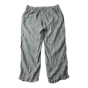 Two by Vince Camuto Grey 100% Linen Women Crop Pants size Small Pullon thumbnail 4