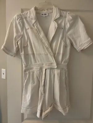 Denim Romper White thumbnail 2