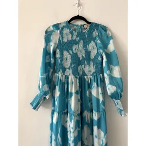 Tuckernuck Watercolor Floral Libby Turquoise Tiered Maxi Dress Size S thumbnail 3