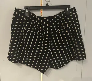 LOFT High Waist Black and White Polka Dot Shorts thumbnail 1