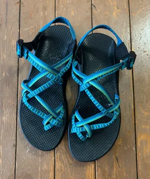 Chaco ZX/2 Classic sandals featuring blue and green patterned straps thumbnail 1