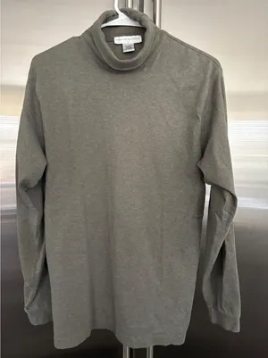 Saks 5th Avenue Turtleneck Long Sleeve Top Basic Layering Olive Green S thumbnail 1