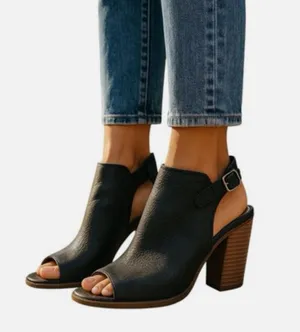 Lucky Brand Peep Toe Booties Block Heel 8 thumbnail 1
