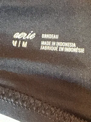 aerie Black Bandeau Top gold straps keyhole size M thumbnail 3