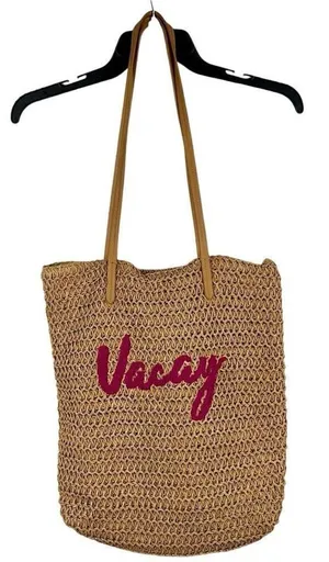 Vacay Beach Tote Bag Brown thumbnail 1