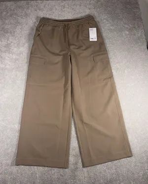 Athleta Promenade Wide Leg Cargo Pant Large Neutral French Soft Dance NWT thumbnail 1