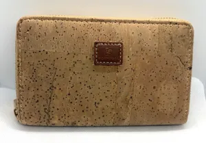 Portugal Cork Wallet Zip-Around Eco-Friendly Sustainable Vegan‎ Natural Boho thumbnail 1