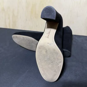 Sam Edelman Black Suede Block Heel Pumps Women's Size 8 Round Toe Dress Shoes thumbnail 3