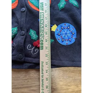 Bobbie Brooks‎ Christmas Sweater Vest Ornaments Embroidered Women Size Medium thumbnail 4