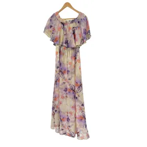 Show Me Your Mumu Maxi Dress Floral Print Smocked Off Shoulder Size L‎ Wedding thumbnail 2