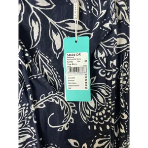 Seafolly Folklore Midi Dress True Navy Boho Coastal Resort Flowy Sundress MD New thumbnail 4