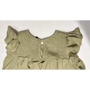 Banana Republic Women's Olive Green Ruffle Sleeve Tank Top Size Medium thumbnail 4