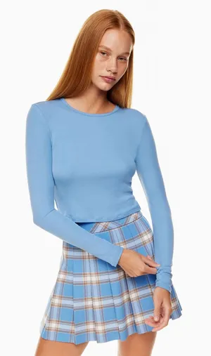 Sunday Best Aritzia Bliss Cropped Long Sleeve Peri Purple Size Small thumbnail 1
