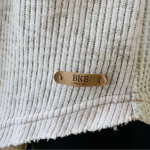 BKE Women’s Waffle Knit Quarter Zip Hoodie Small Cream Hooded Pullover thumbnail 6