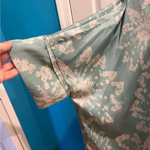 Free People Intimately kimono pajama top oversized XS S M greenish blue thumbnail 2