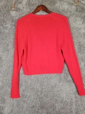 J. Crew Supersoft Cropped Knit Sweater Crest Buttons Merino Wool Blend Womens S thumbnail 5